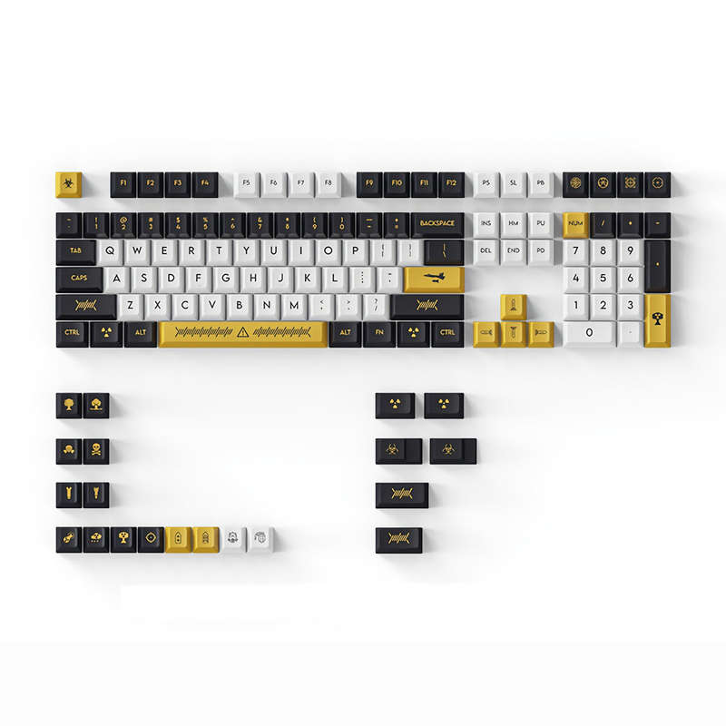 DAGK 128 Keys Electronic Game PBT Keycap Set Cherry Profile Five-sided Sublimation Custom Keycaps fo
