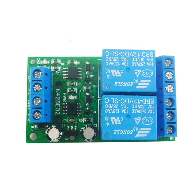 N428E02 DC 12V 2CH RS485 Modbus RTU Relay Module UART Serial Port Switch PLC Digital Output Expansio