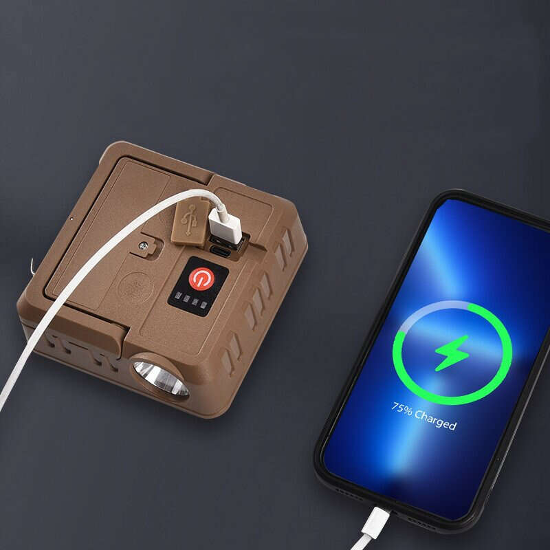 5 in 1 Outdoor LED Tent Lamp Far and Near Dual Light USB Charging Mobile Night Market Light Floor La