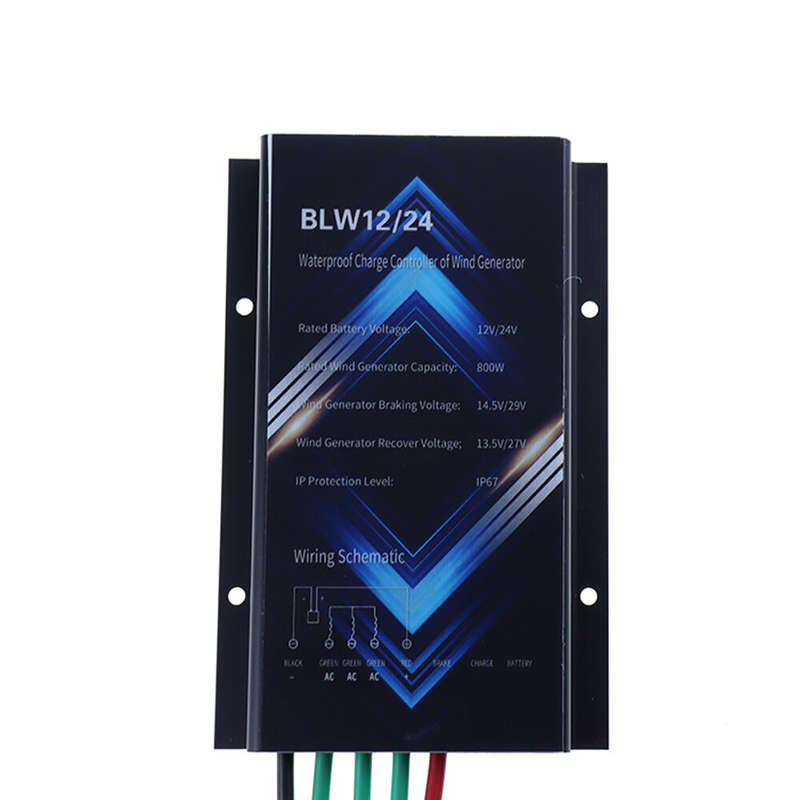Excellway Wind Turbine Controller, 800W Rated Capacity 12V/24V Battery Compatible Intelligent Brakin
