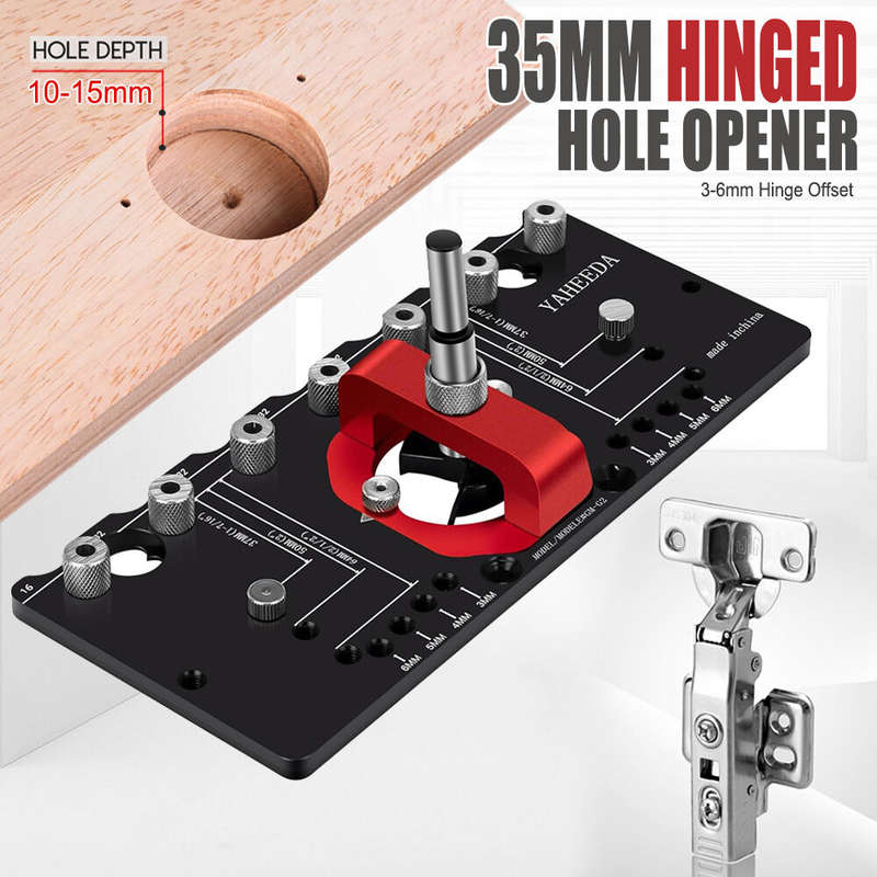 35mm Hinge Punch Locator Hinge Jig Cabinet Hardware Jig Shelf Pin Drill Guide Aluminum Alloy Hole Op