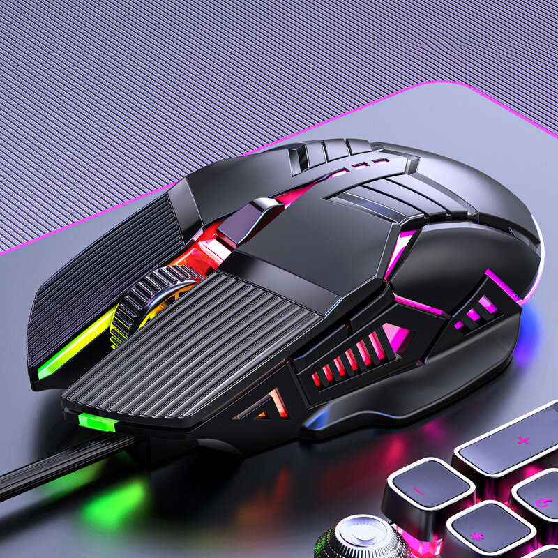S800 Wired Gaming Mouse USB Computer Mouse 3200DPI Ergonomic Gaming RGB Mause 6 Button LED Silent Mi