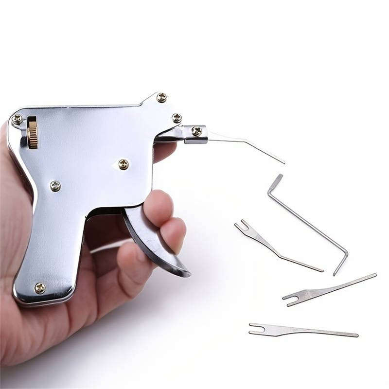 6PCS Powerful Padlock Repair Tool Set Tool Door Tool Kit With Strong Spring Head And Chuck Key Set F