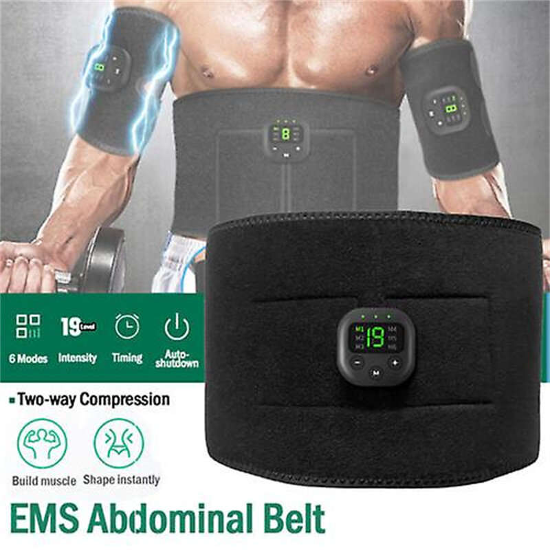 Ems Muscle Stimulator Unisex 6 Massage Modes Abdominal Pulse Trainer Portable Electric Smart Fitness