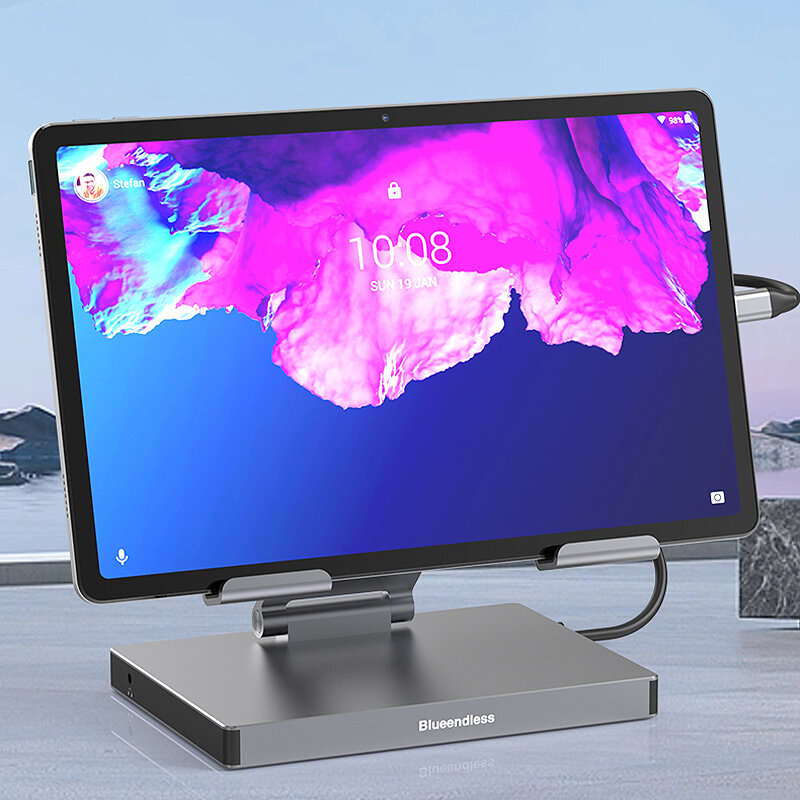 Blueendless ST901A 9-in-1 Type-C Vertical Docking Station Foldable Laptop Brakcet Hub Adapter with U