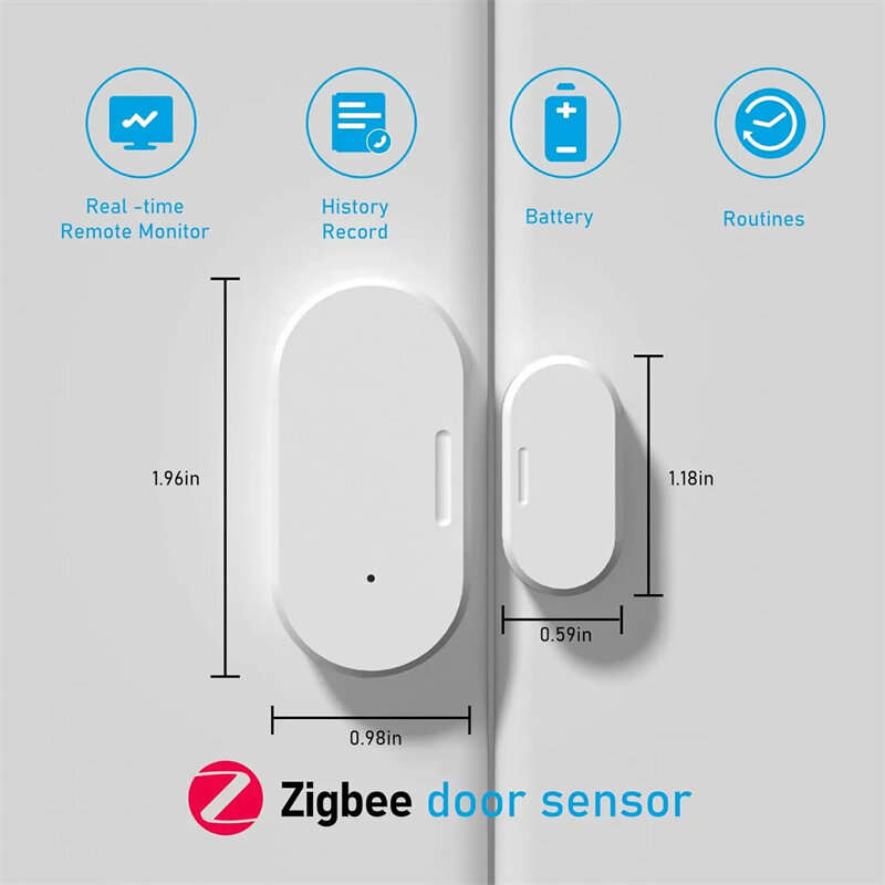 Tuya Smart Zigbe Door Window Magnetic Sensor Open/Closed Detector Home Alarm Security Protection Sma
