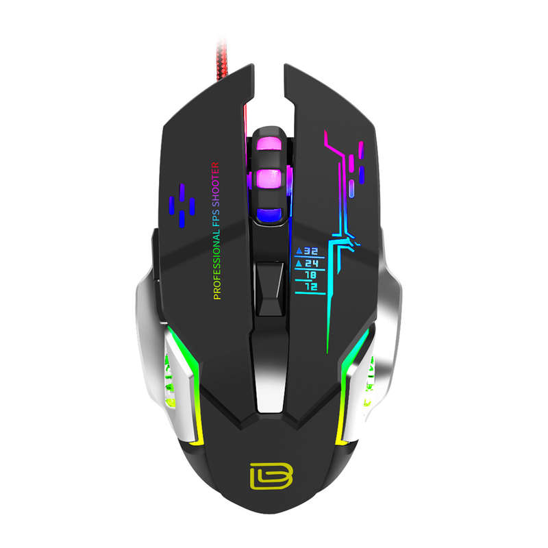 BAJEAL G8 Wired Mouse 3200 DPI USB Game 6D Macro Definition Programming Luminous Mechanical Gaming M