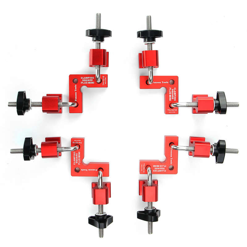 ENJOYWOOD 4 Set Mini Woodworking Right Angle Positioning Clamp 90 Degree Precision Clamping Square C