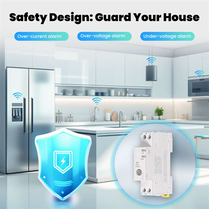 MOES Tuya WiFi Smart Circuit Breaker 40A Alarm Threshold Set Electricity Monitor Voice Control with