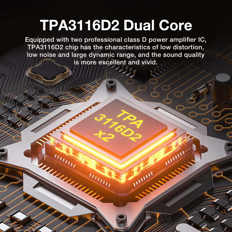 TPA3116D2 100W+100W bluetooth Amplifier Audio Digital Power Amplifier RGB Dual Channel Amp Built-in
