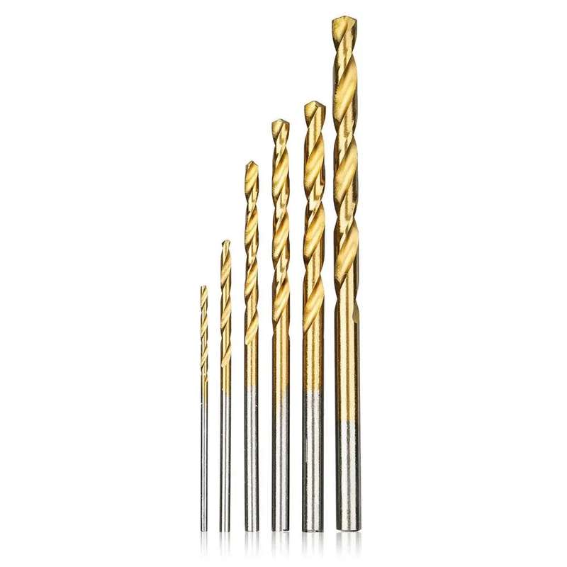 60PCS 1/1.5/2/2.5/3/3.5mm High Speed Steel Twist Drill Bit Professional Titanium Coated Drill Bit To