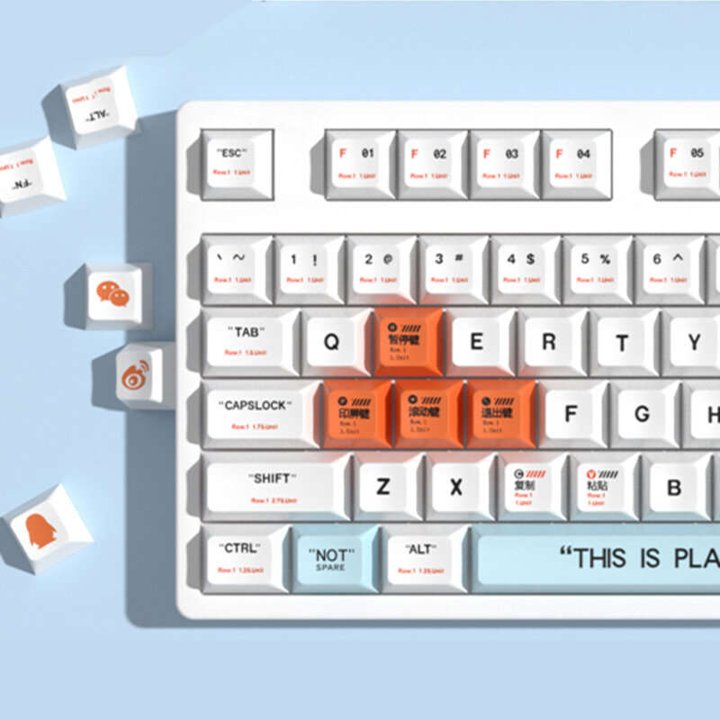 135 Keys Agent Plastic Theme Keycaps Set XDA Profile PBT Sublimation Key Caps Suitable for 61/68/75/