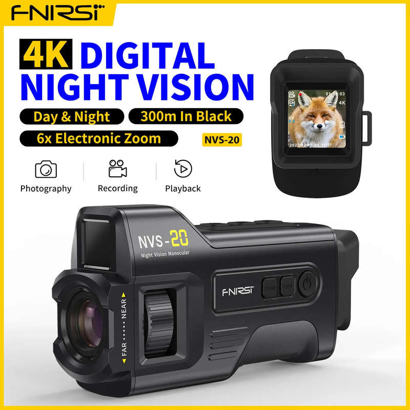 FNIRSI NVS-20 4K HD Monocular Night Vision Device Infrared 6x Digital Zoom 300m Telescope Outdoor Da