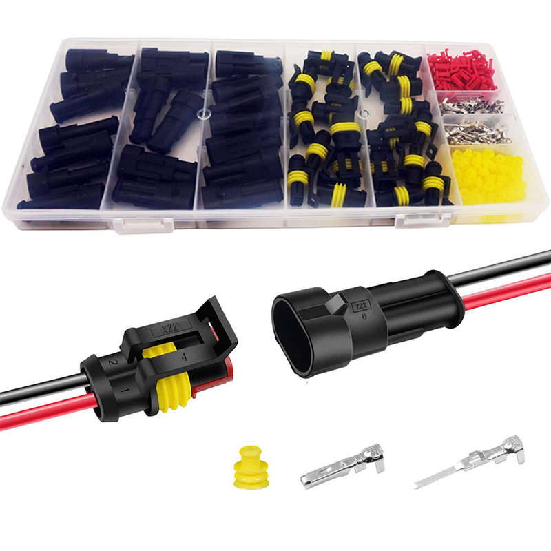 240Pcs 20 Kits 2 Pin Connector Automotive Electrical Connectors Quick Connect 2 Pin Wire Connectors
