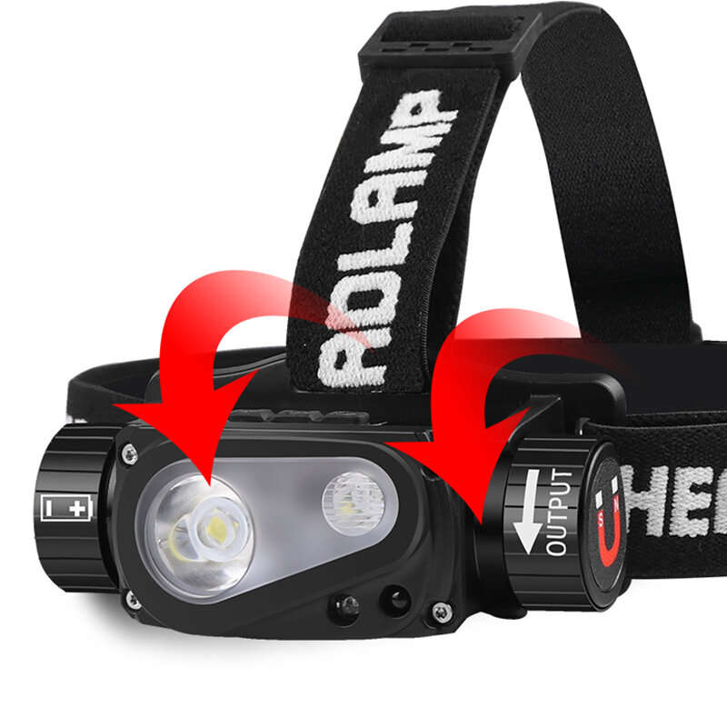 200B-2 XHP50 LED Headlamp Motion Sensor Headlight Flashlight 18650/21700 USB Rechargeable Head Lamp