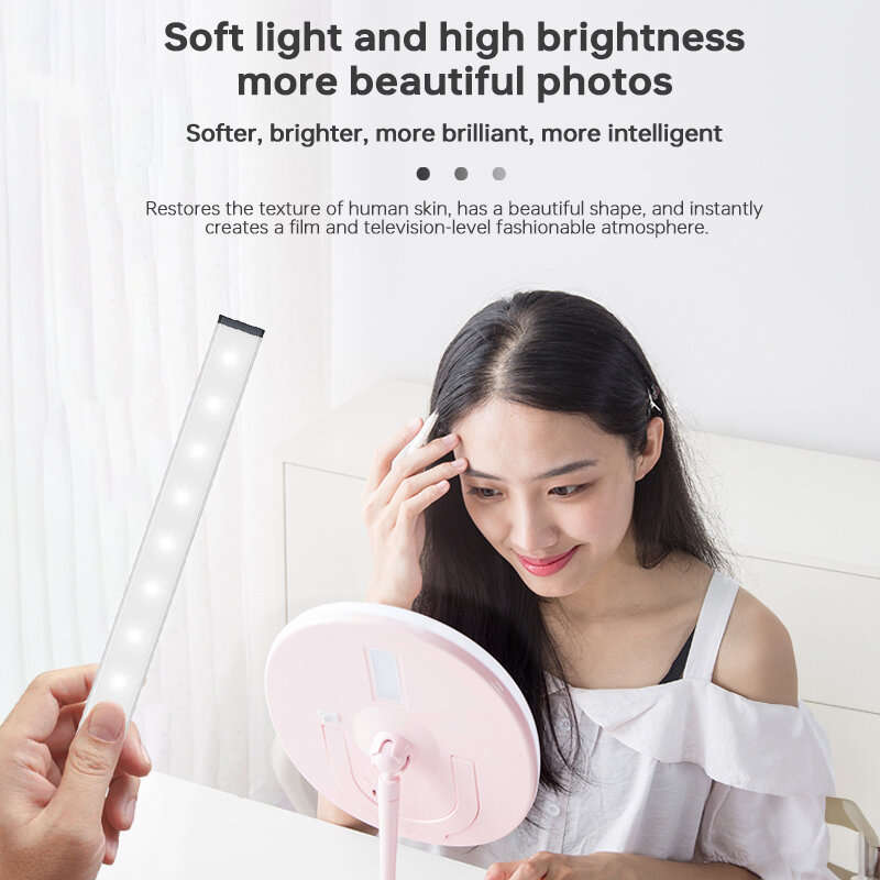 USB Charging 40cm LED Night Light 3 Color Adjustable 80LED 9 Levels Brightness Adjustment for Live S