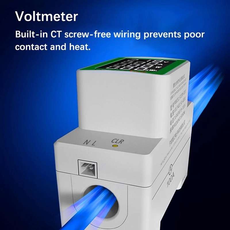Peacefair PZEM-008 AC50-300V/100A LCD Screen Digital Voltagemeter Multifunctional with Active Power