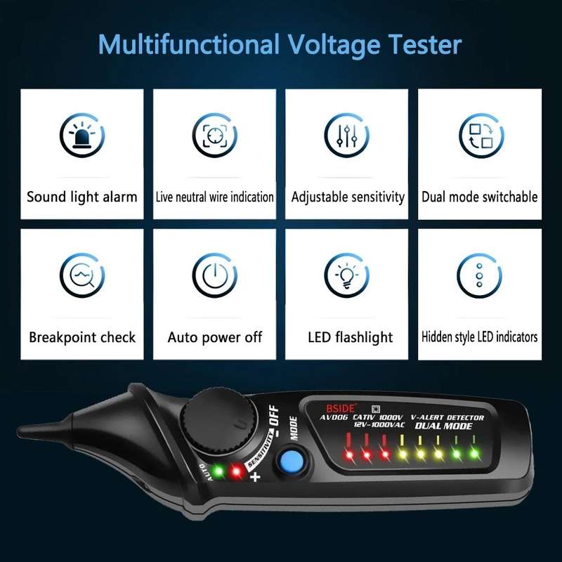 BSIDE AVD06 Non-Contact Voltage detector indicator BSIDE AVD06 Profession Smart test pencil Live/pha