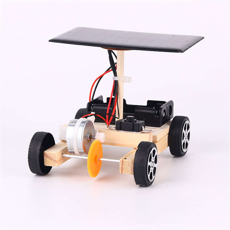 Wooden Solar Electric Vehicle Model Assembly Kit DIY Children's Science Experiment Education Puzzle