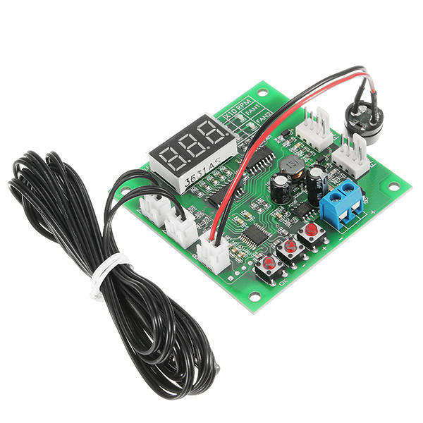 ZHIYU DC 12V 24V 48V 2 Way Cooling PWM 4 Wire Fan Temperature Controller Temperature Speed Display