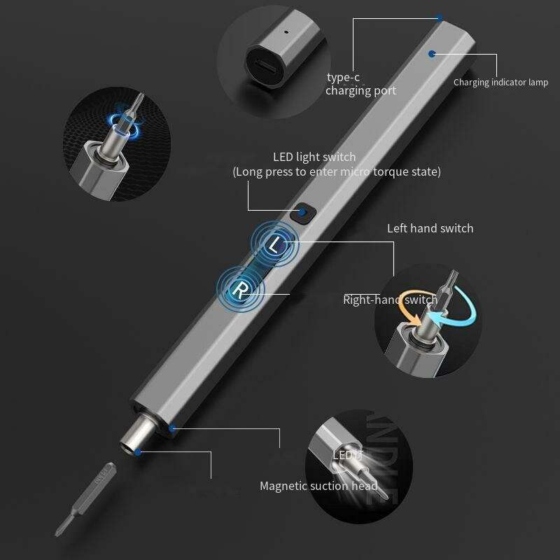 11 In 1 Precision Electric Screwdriver Set Type-C Fast Charging Screwdriver Set with LED Light Phone