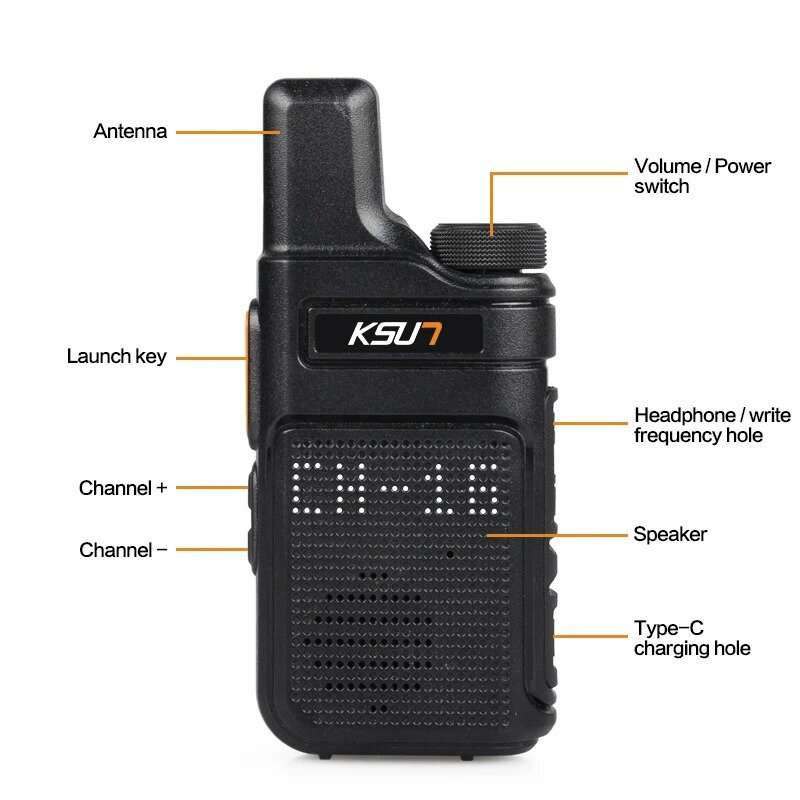 2pcs KSUN X-M6 6W Portable Walkie Talkie Mini Two Way Radio UHF 400-480 MHZ PMR 446 Transceiver Inte