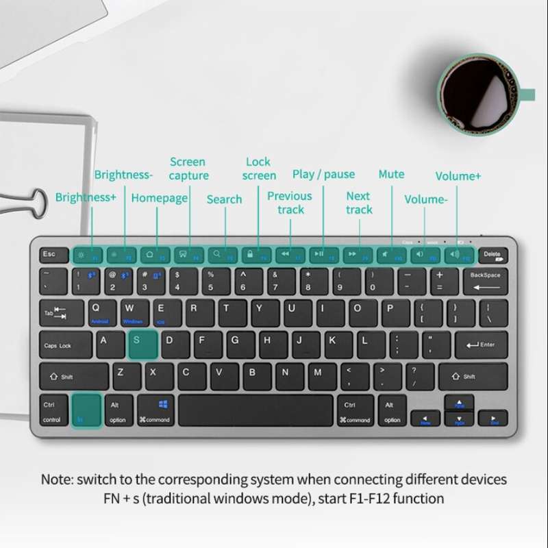 Mini Multimedia Keyboard Mouse Set For Laptop PC TV Android BT 5.0 & 2.4G Wireless Keyboard and Mous
