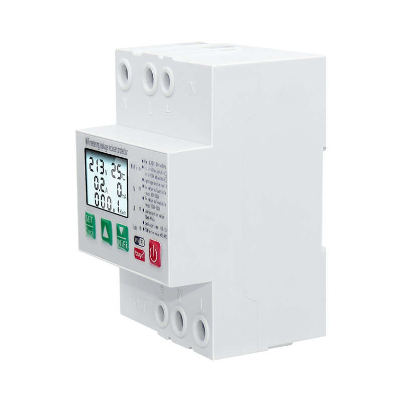 Tuya Smart Leakage Circuit Breaker WIFI Energy Meter Kwh Metering Switch Timer with Voltage Current