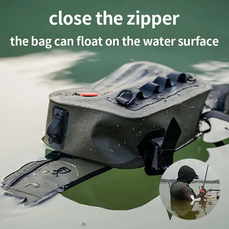 ZANLURE Large Capacity Fishing Tackle IPX6 Waterproof Bag Outdoor Waist Fanny Pack Crossbody Bag Lur