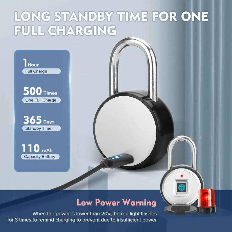 BOZZYS PL-P3Z-TY Tuya Smart Fingerprint Padlock Electronic Door Lock bluetooth-compatible APP Unlock