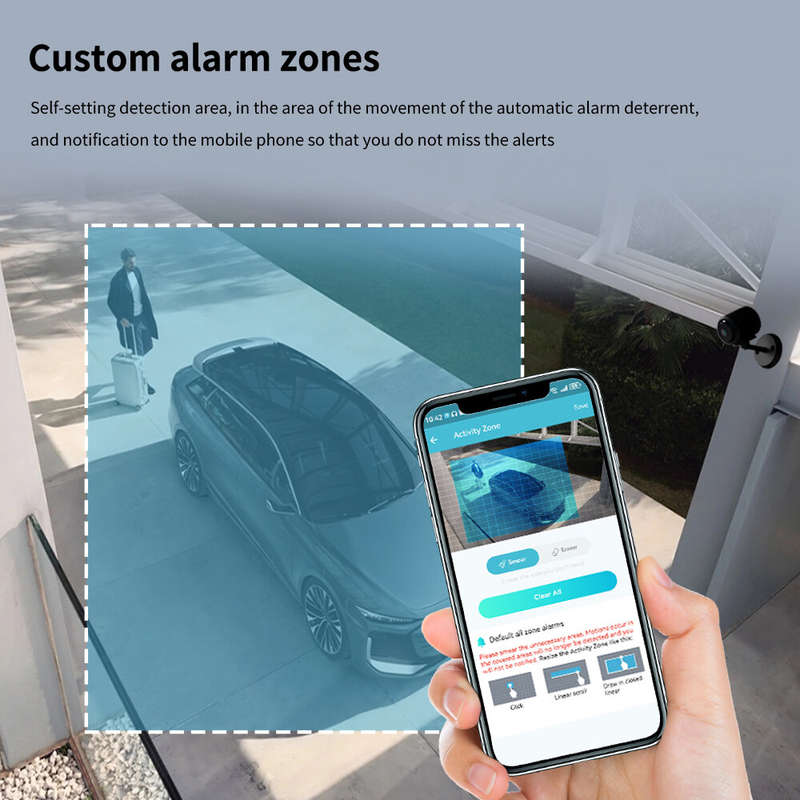 Smart Wireless Camera C1 WiFi IP Camera 1080p IR Night Vision AI Motion Detection Wide Angle View Du