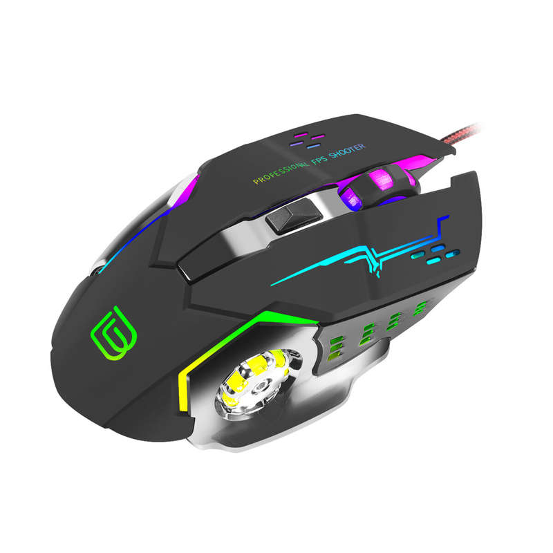 BAJEAL G8 Wired Mouse 3200 DPI USB Game 6D Macro Definition Programming Luminous Mechanical Gaming M