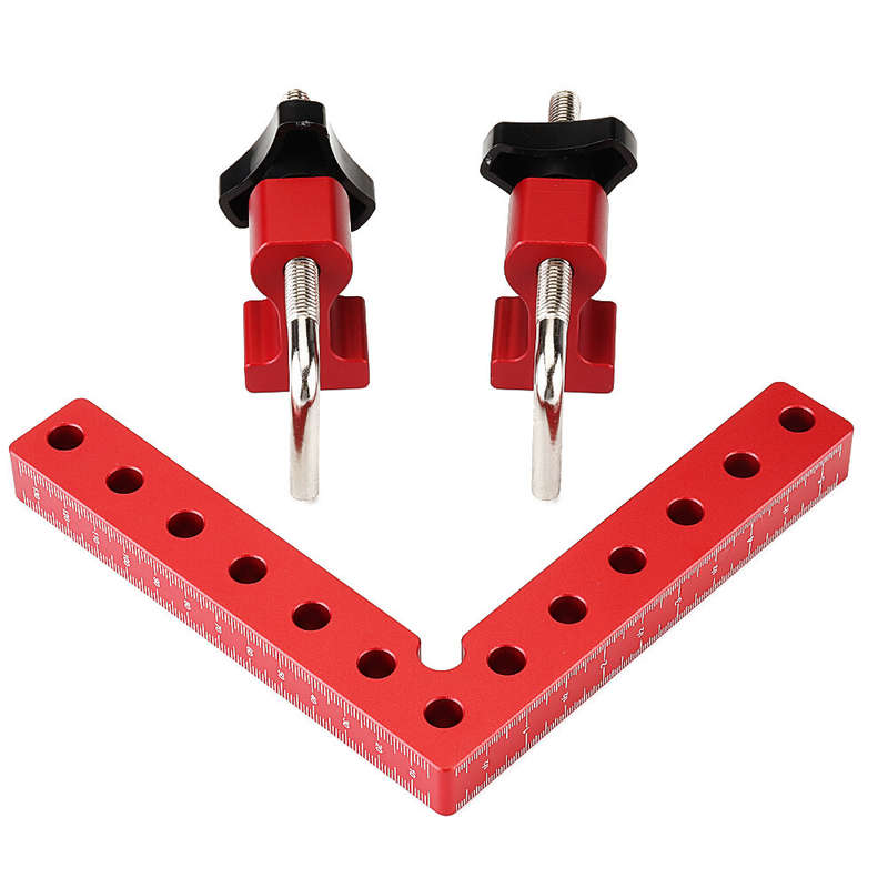 4 Pack VEIKO 140mm x 140mm 90 Degree Right Angle Clamps Positioning Squares MM/Inch Scale Aluminum A