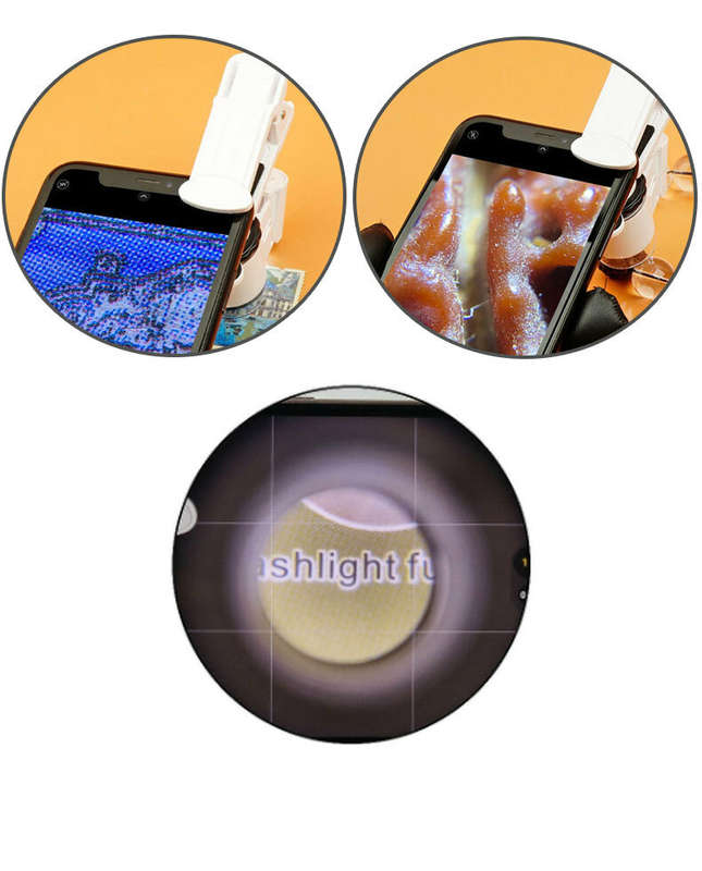 ChuDa 9882AW Mobile Phone Microscope Clip 45x Magnification with Dual LED Illumination and UV Light