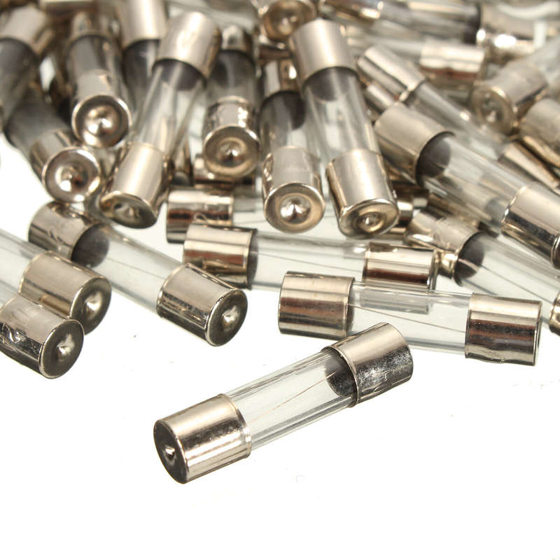 DANIU 100Pcs 5x20mm 0.2A-20A Quick Blow Glass Tube Fuse Assorted Kit Fast-blow Glass Fuses