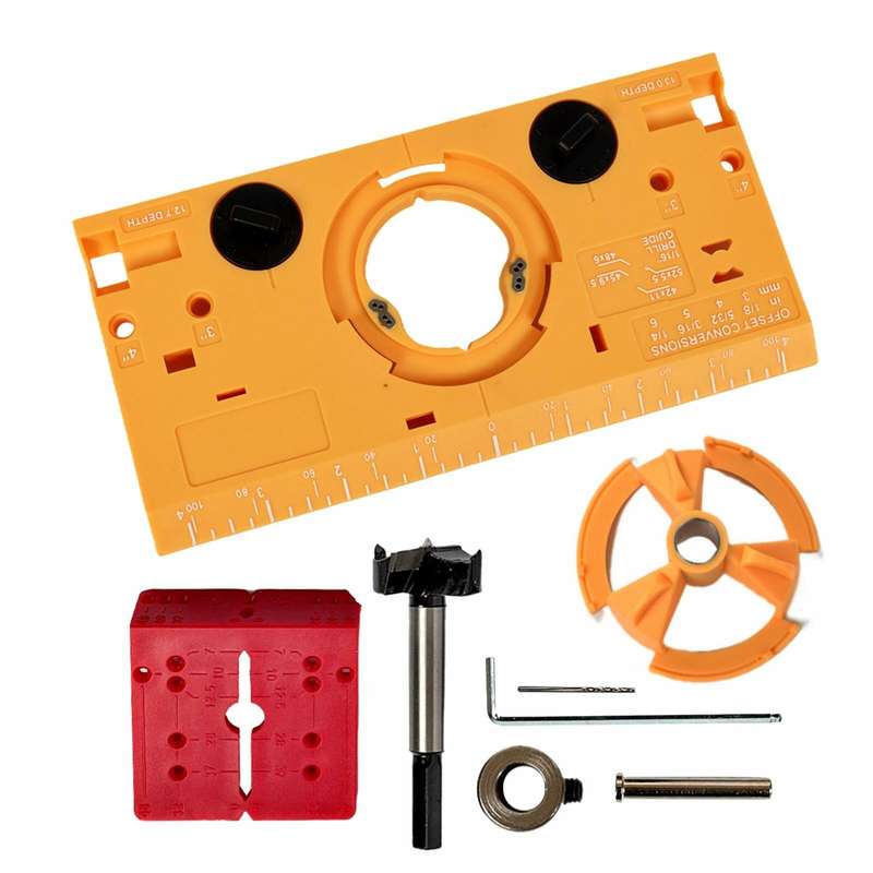 35mm Concealed Hinge Jig Boring Hole Drill Guide Forstner Bit Wood Cutter Carpenter Woodworking DIY
