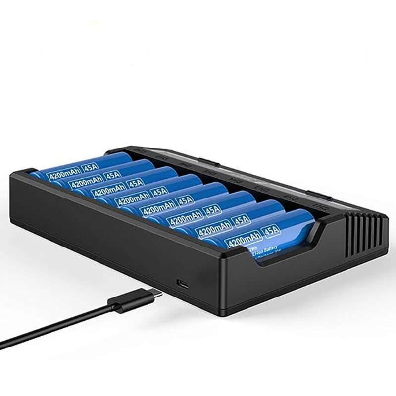 XTAR VC8 21700 18650 Intelligent Battery Charger Type-C Fast Charging Smart Charger LCD Display Li-i