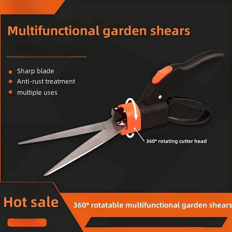 360 Rotating Multifunctional Pruning Shears Ideal Length 125mm Versatile Garden Tool Anti-Rust Treat