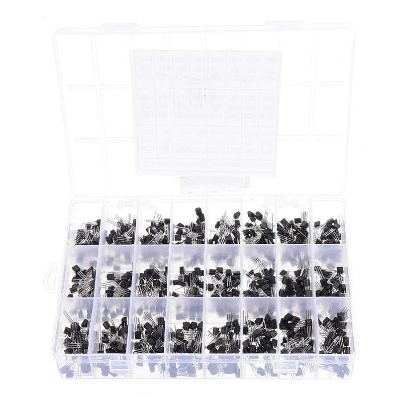 Aemedy 840pcs 24Values TO-92 Transistor Assortment Kit BC327 BC337 BC547 transistor 2N2222 3904 3906