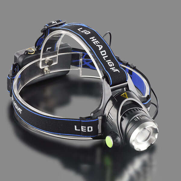 BIKIGHT 568D 650LM LED HeadLamp Waterproof 3 Modes Telescopic Zoom Rechargeable Running Camping Cycl