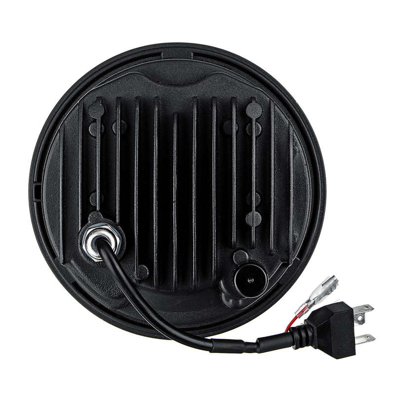 5.75'' 75W 6000K DRL Amber Halo Angle Eyes Projector LED Round Headlights Low/High Beam Turn signal