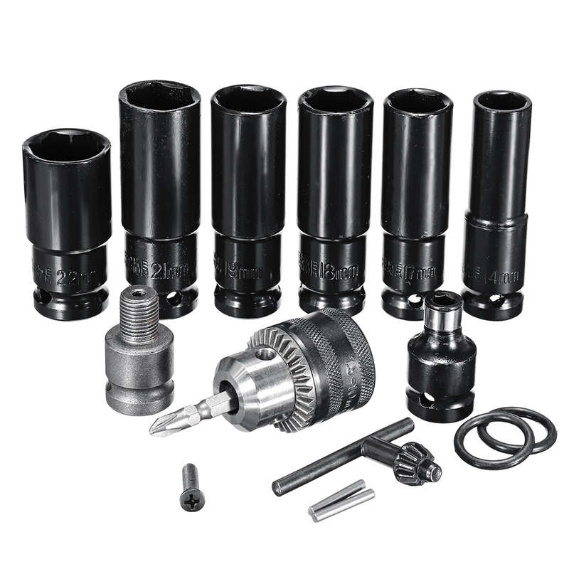 Universal Accessories for Electric Impact Socket Wrench Sleeves Batch Head Drill Chuck Adapter - H