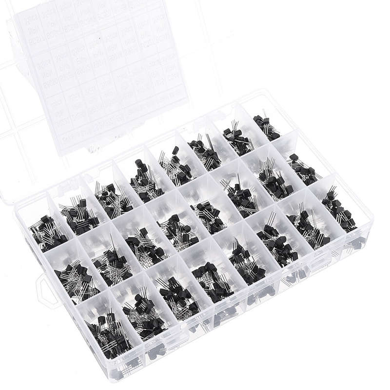 Aemedy 840pcs 24Values TO-92 Transistor Assortment Kit BC327 BC337 BC547 transistor 2N2222 3904 3906