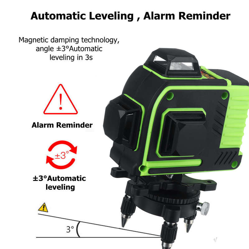 16 Line 360 Horizontal Vertical Cross 3D Green Light Laser Level Self-Leveling Measure Super Powerfu