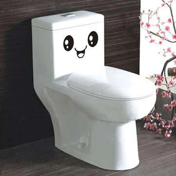 Cute Smiling Face Stickers Bathroom Waterproof Toilet Stickers Closestool Stickers