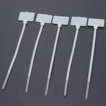 100pcs White Nylon Zip Cable Tie Label Strap Strip With Marking Tag 3X100mm