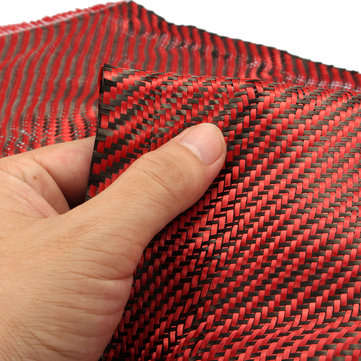 Carbon Fiber Cloth Black Red Fabric Twill Weave Panel Sheet 200gsm