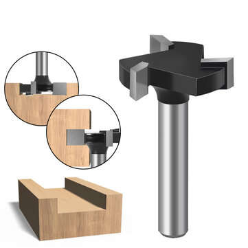 Drillpro CNC Spoilboard Surfacing Router Bits 1/4 inch Shank 1 inch Cutting Diameter Slab Flattening