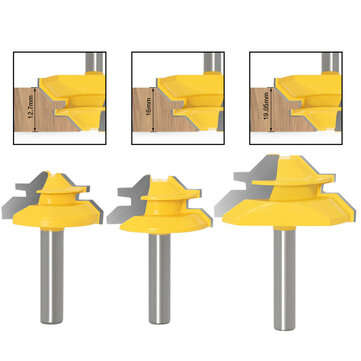 Drillpro 8MM Shank 45 Degree Lock Miter Router Bit Tenon Milling Cutter Woodworking To... (TYPE: D.)