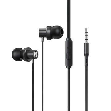 Original Lenovo Thinkplus TW13 Stereo Bass 3.5mm In-Ear Wired Earphone Sport Head... (COLOR.: BLACK)